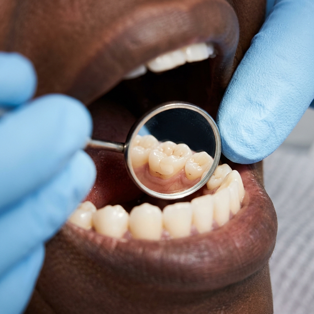 Dental examination with mirror